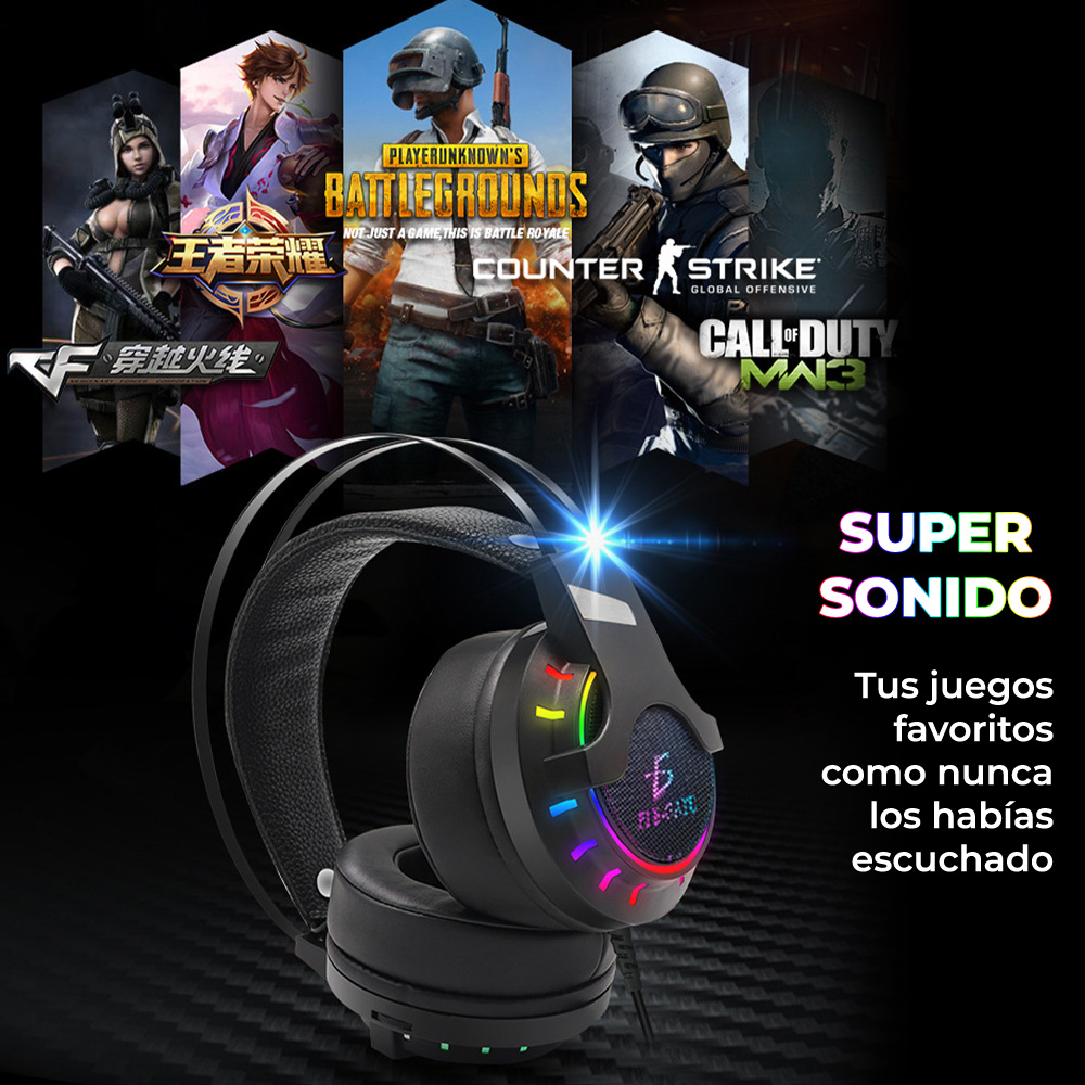 Diadema Rgb Led Colores Audifonos Gamer Ps4 Xbox Pc