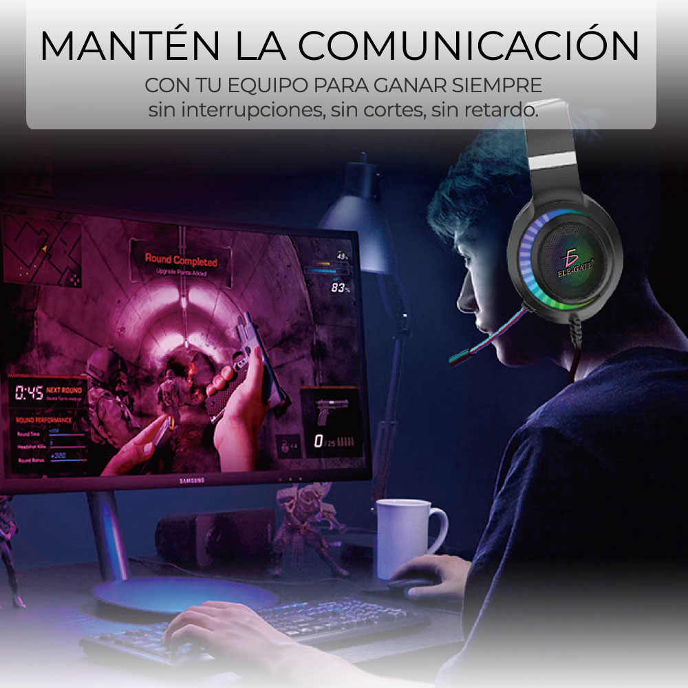 Diadema Gamer Rgb Led Colores Audifonos Ps4 Xbox Pc