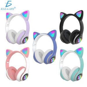Diadema Gato Bluetooth Auriculares Colorido Led Luminoso