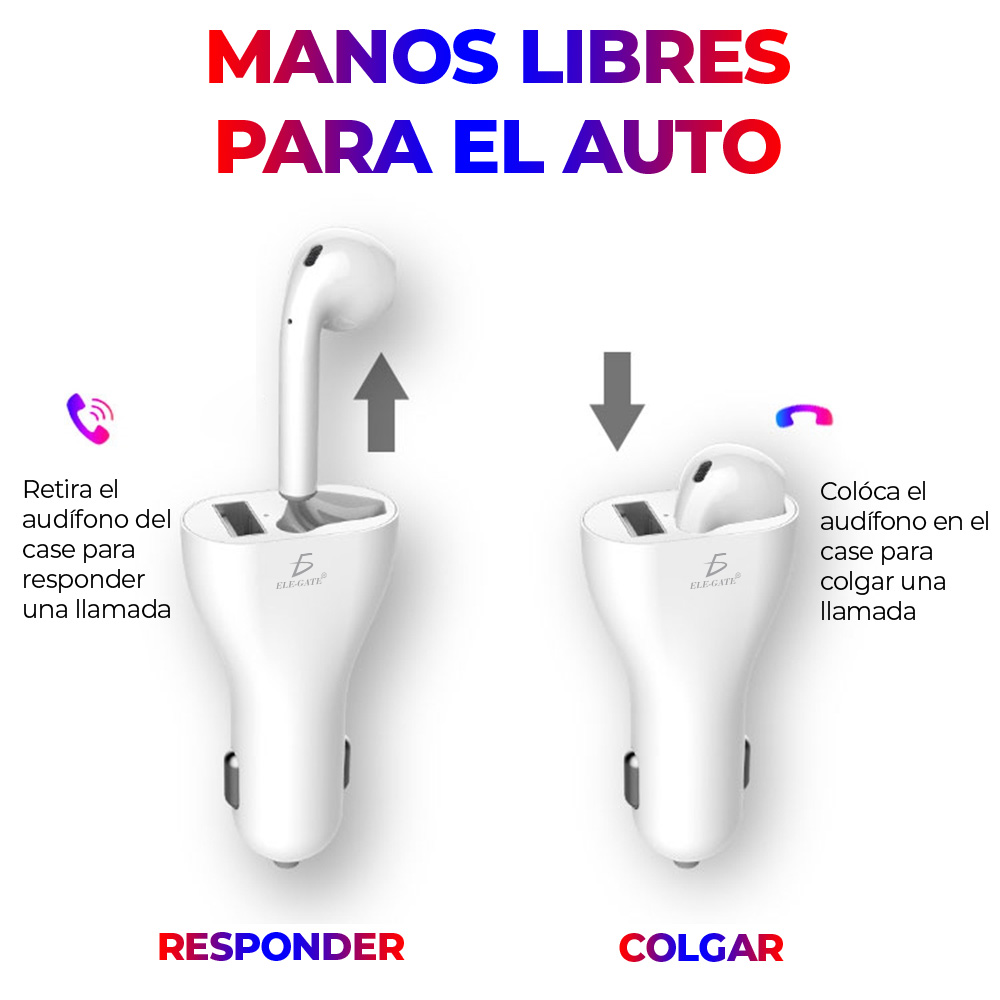 Bluetooth Transmisor Fm Con Auricular Para Manos Libres