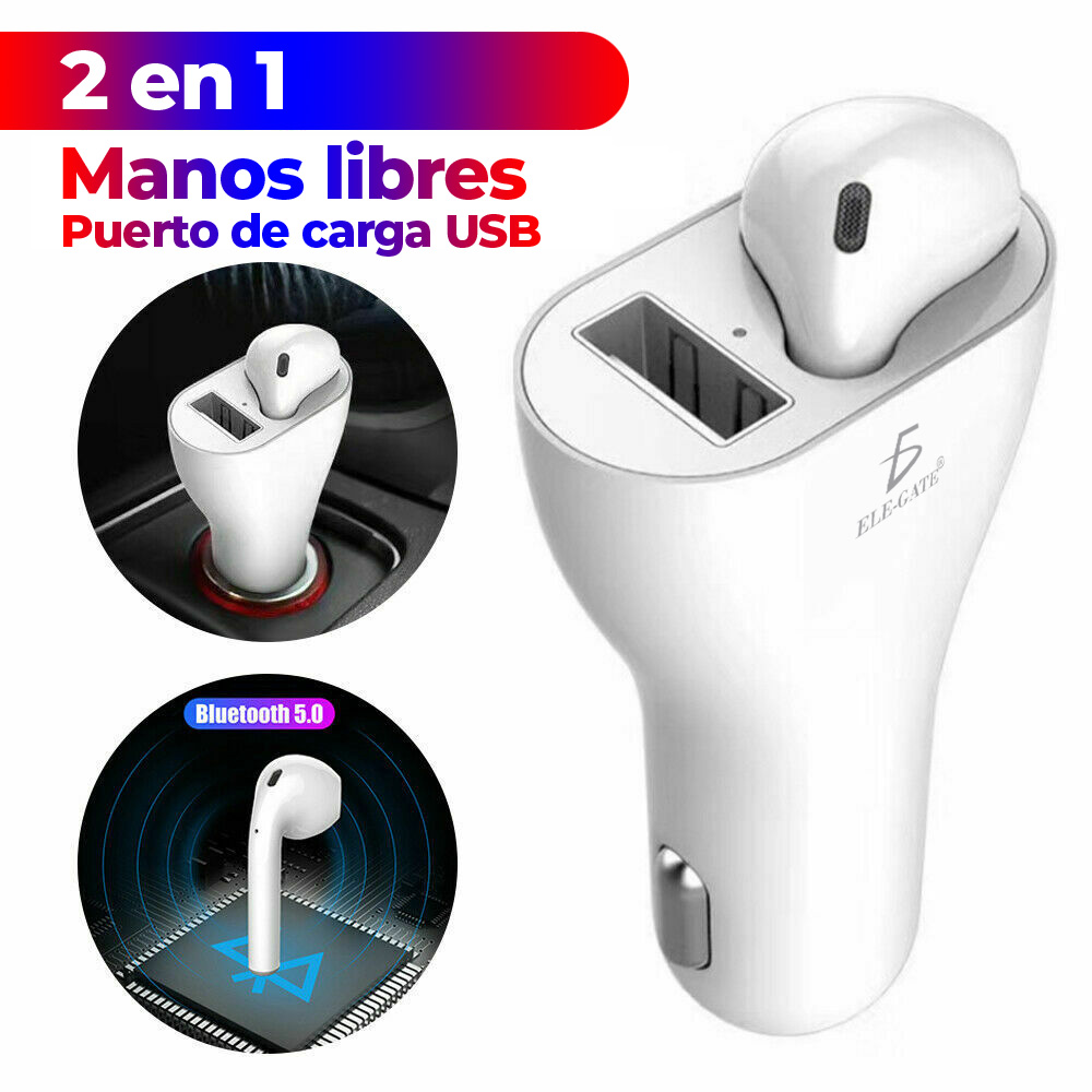 Bluetooth Transmisor Fm Con Auricular Para Manos Libres