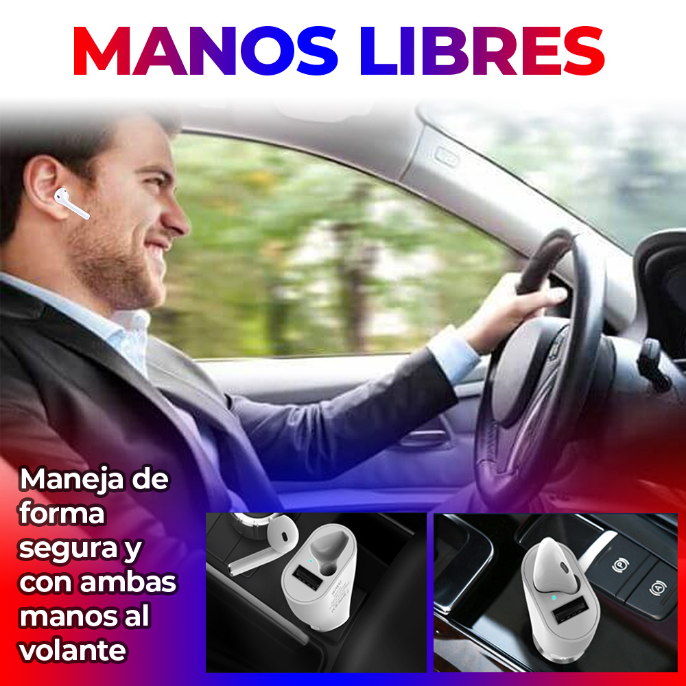 Bluetooth Transmisor Fm Con Auricular Para Manos Libres