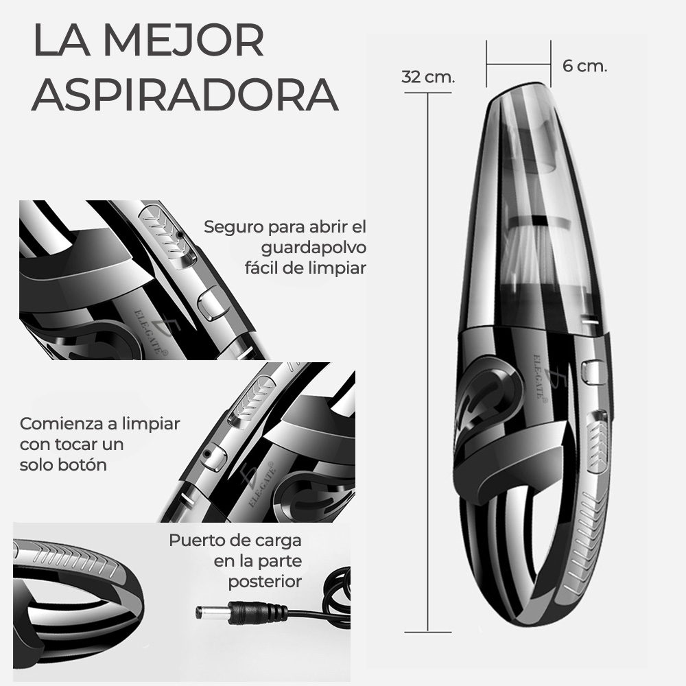Aspiradora Manual Portátil Para Automóvil Y Hogar