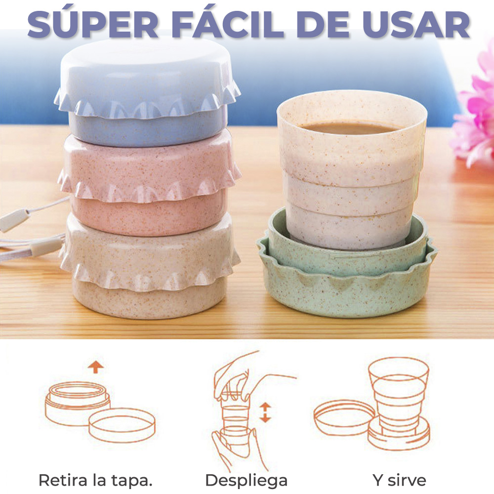 Vaso Taza Plegable Termo Silicon Retráctil Reutilizable Port