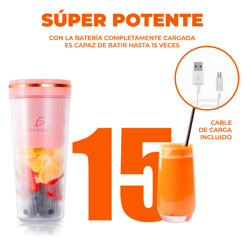 Vaso Licuadora 300ml Procesadora Portatil Usb Recargable