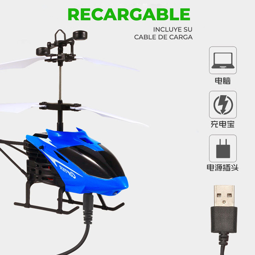 Juguete Dron Helicóptero Control Sensor Recargable