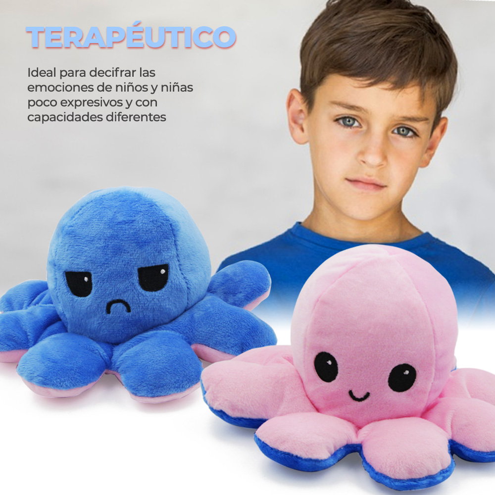 Muñeca De Pulpo Reversible De Doble Cara Con Cambio De Expre