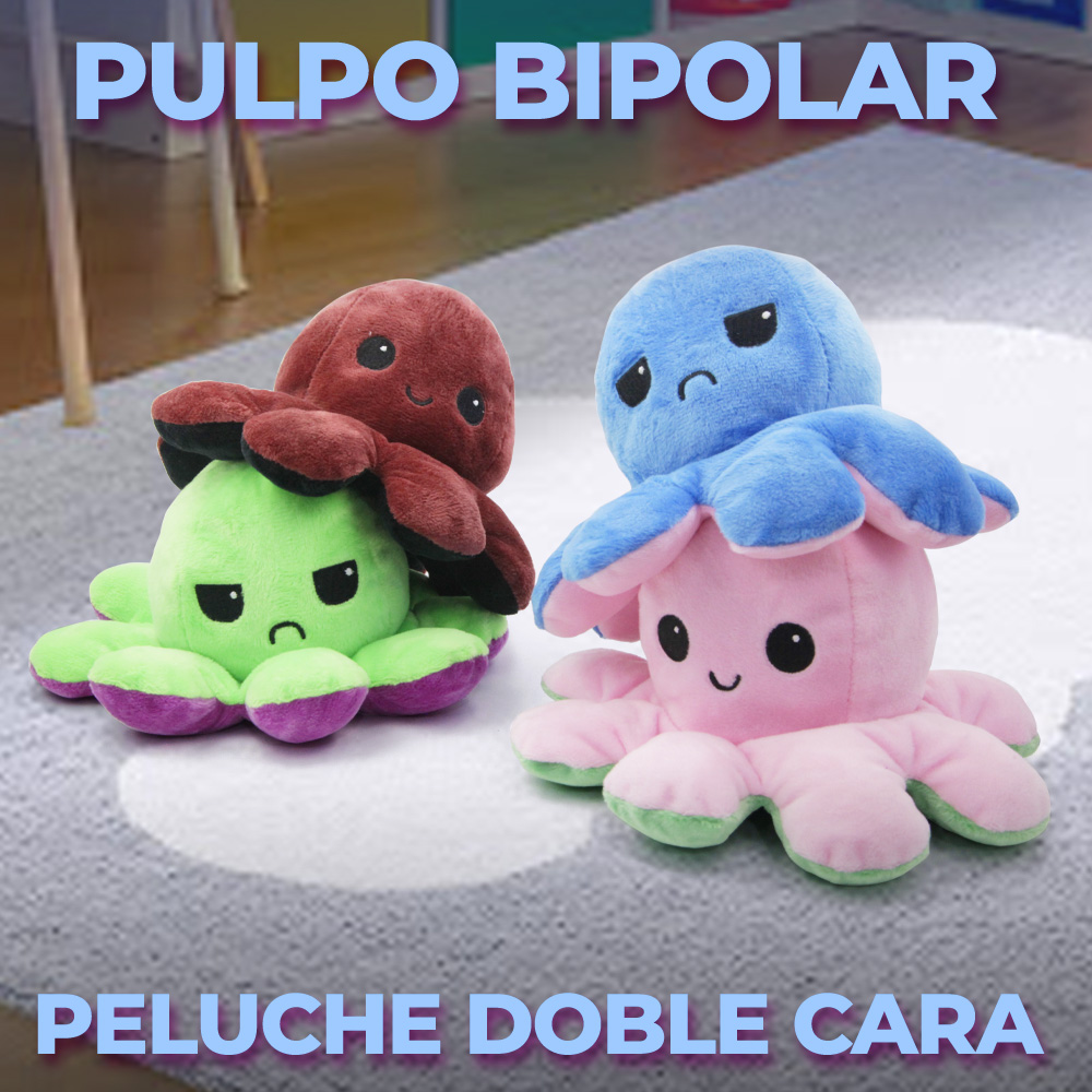 Muñeca De Pulpo Reversible De Doble Cara Con Cambio De Expre