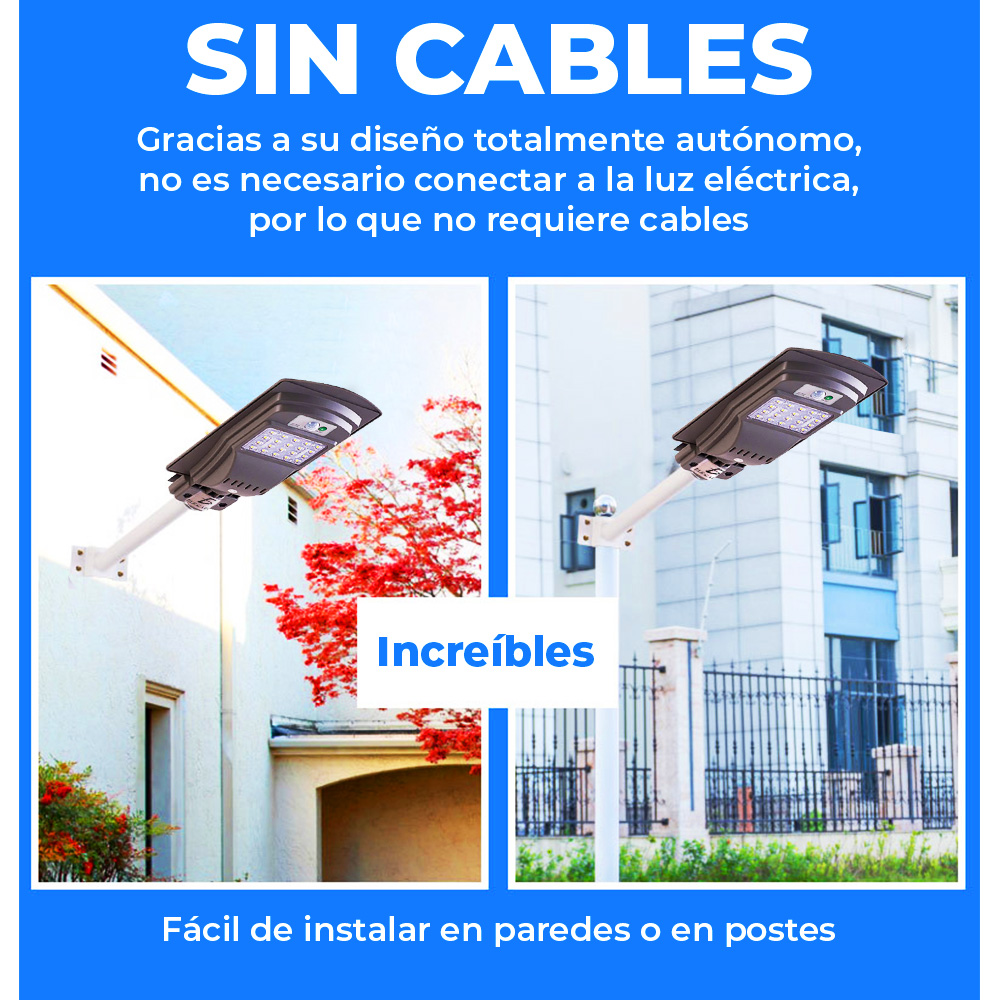 Lámpara Solar 20 Leds Sensor Movimiento Exterior