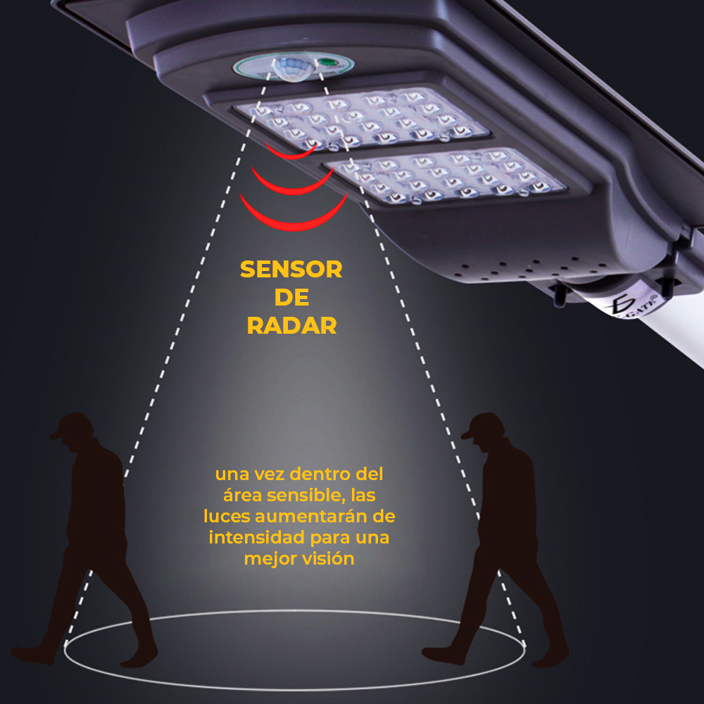 Lámpara Solar 20 Leds Sensor Movimiento Exterior