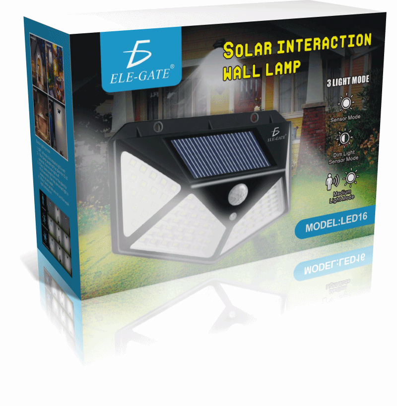 Lámpara Solar 100 Leds Sensor Movimiento Exterior