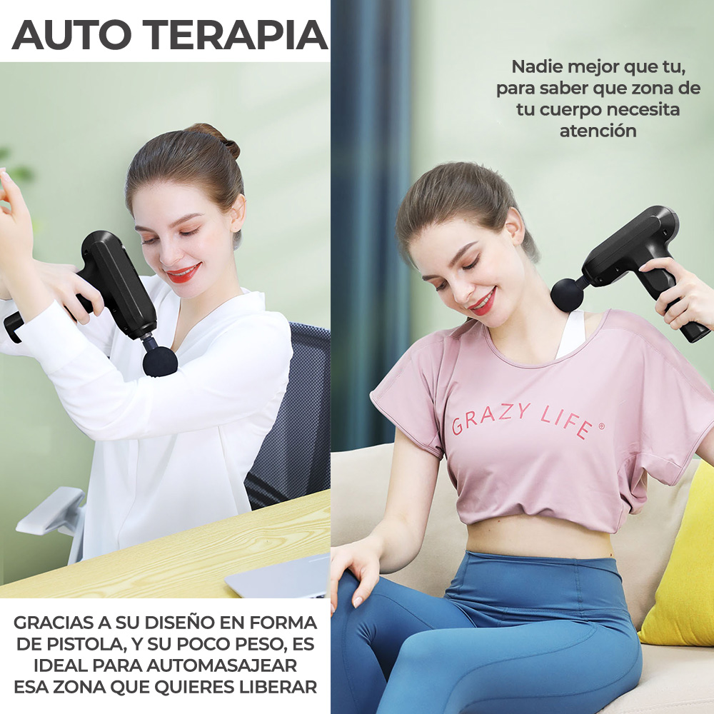 Pistola Masajeadora De Músculos Para Terapia 4 en 1