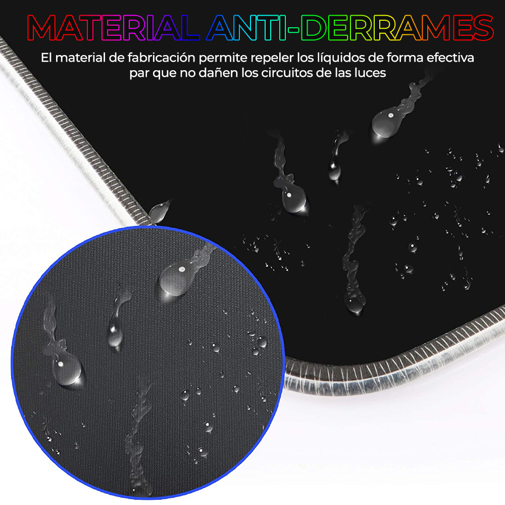 Mouse Pad Gamer Con Luz Led RGB Iluminado 90x40 mm