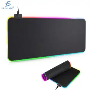 Mouse Pad Gamer LED Multicolor 80x30 cm XL con Orilla RGB, Base Antideslizante y Cable USB 1.8 m
