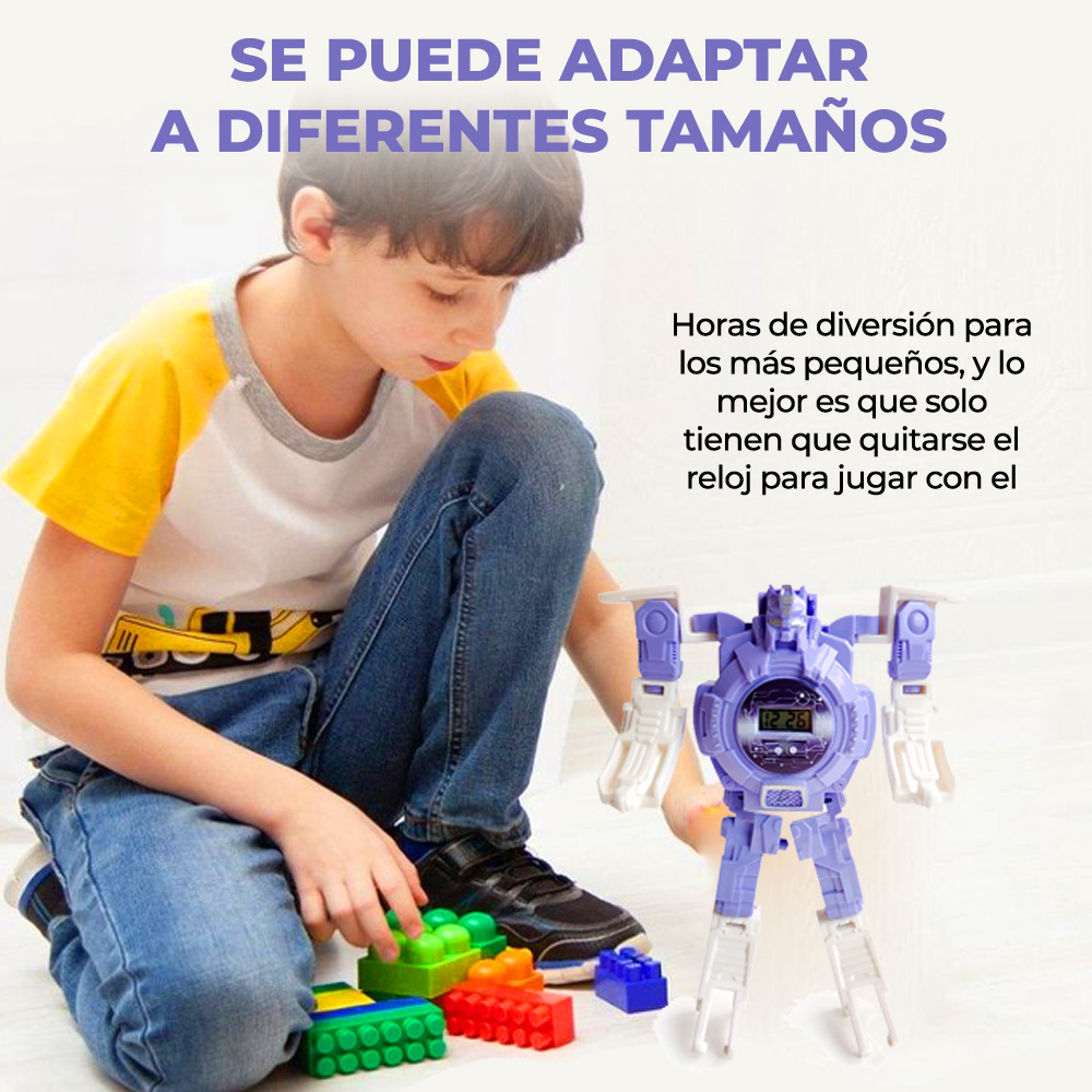 Transformador 2 En 1 Robot Reloj Digital Electrónic