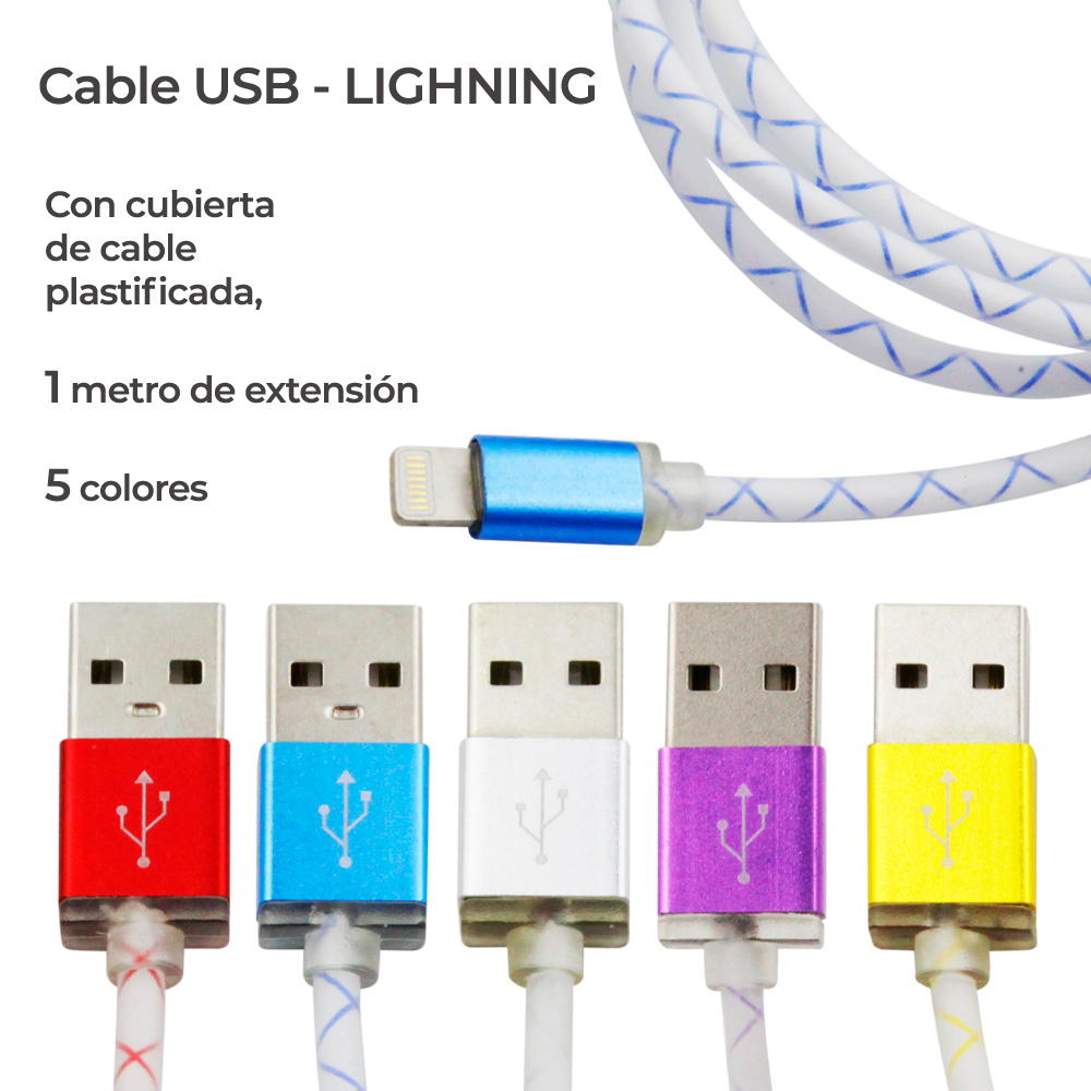 Cable Portátil Lightning Fluorescencia Usb 2.1A