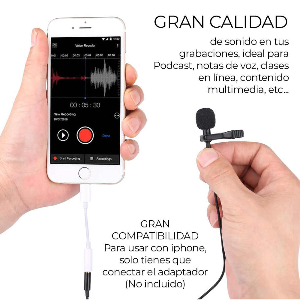 Collar Metalical Teléfono Micrófono 3.5Mm Jack Mano Libre