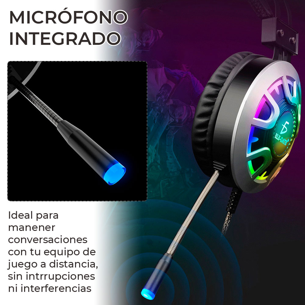 Diadema Gamer Rgb Led Colores Audifonos Ps4 Xbox Pc Laptop