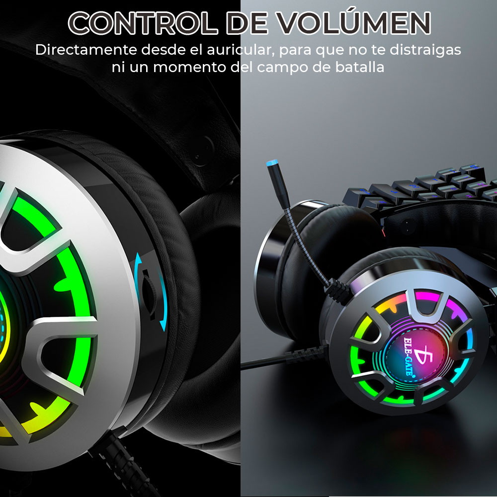 Diadema Gamer Rgb Led Colores Audifonos Ps4 Xbox Pc Laptop