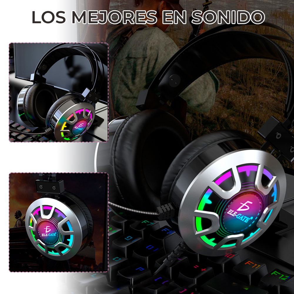 Diadema Gamer Rgb Led Colores Audifonos Ps4 Xbox Pc Laptop