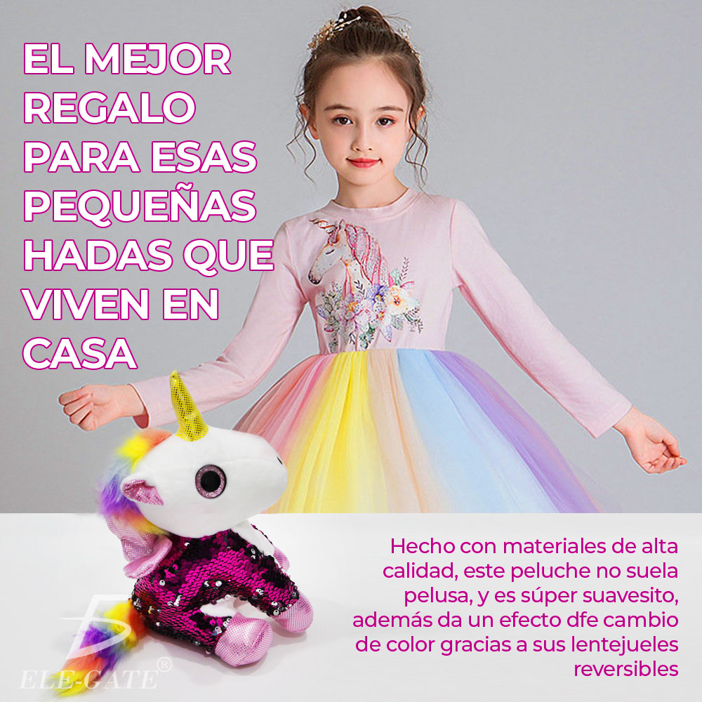 Unicornio Pony De Peluche Arcoiris Juguete Suave de 25cm