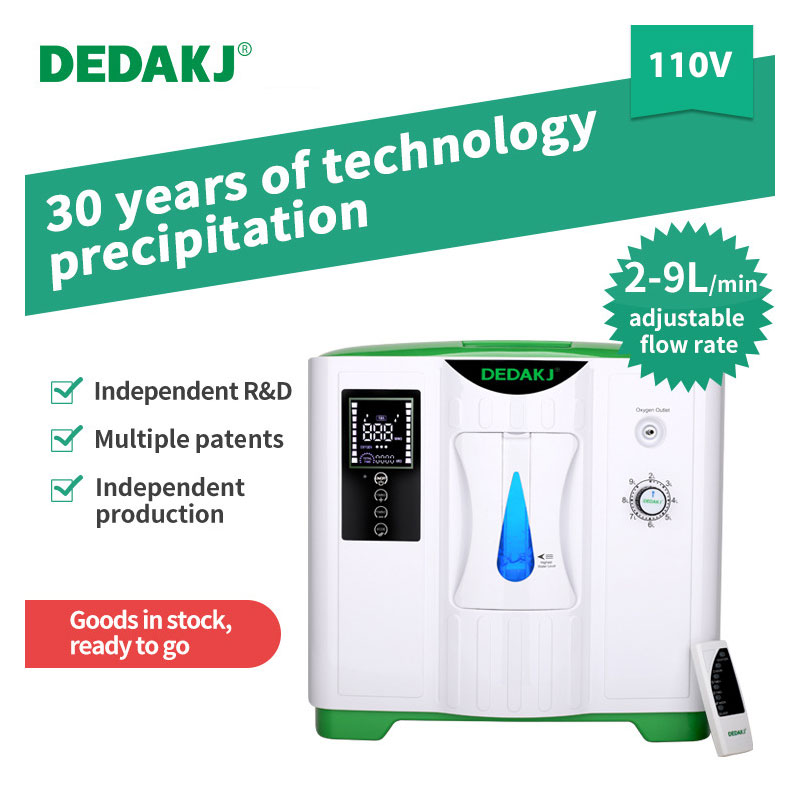 Máquina generadora de oxígeno portátil 110V 9L Generador Oxygene