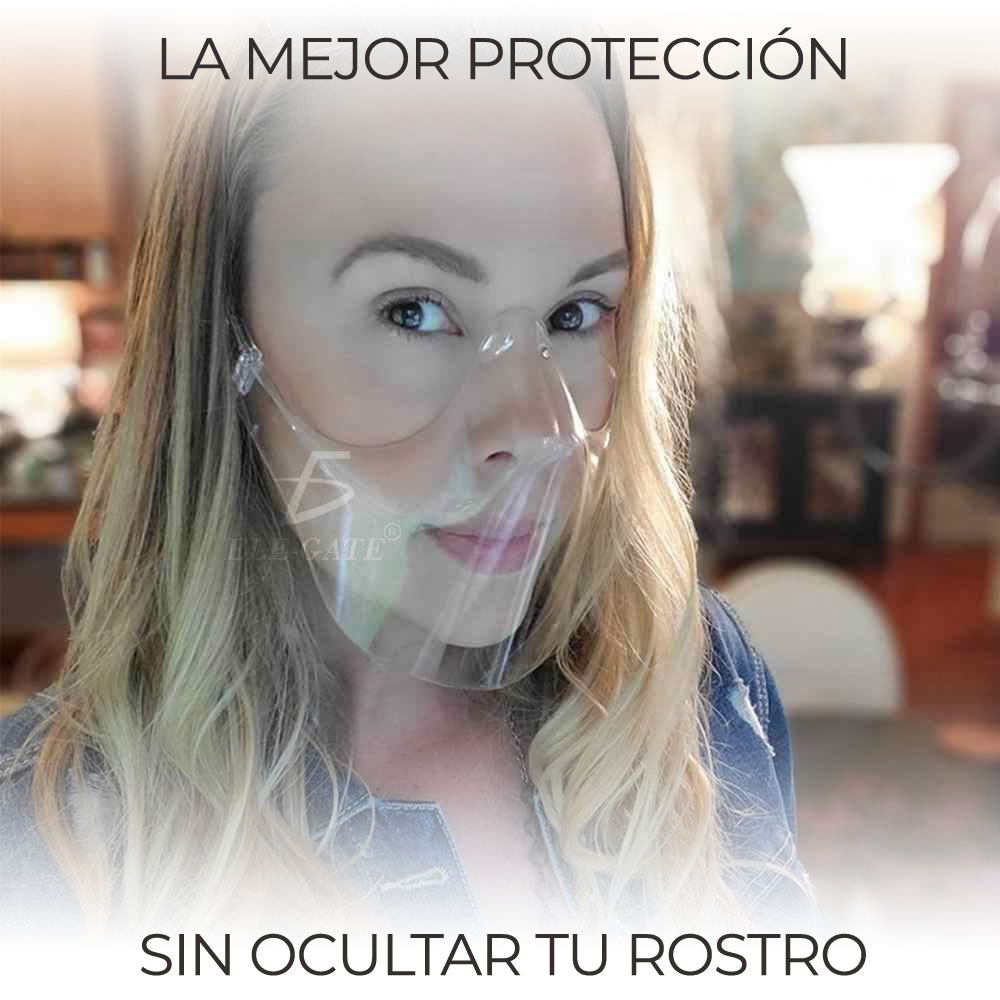Mascarilla Careta Cubre Boca Nariz Protector Facial Transparente