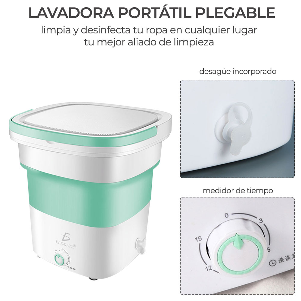 Lavadora Turbo Plegable 11.5L Portátil Mini Lavadora 1.8KG