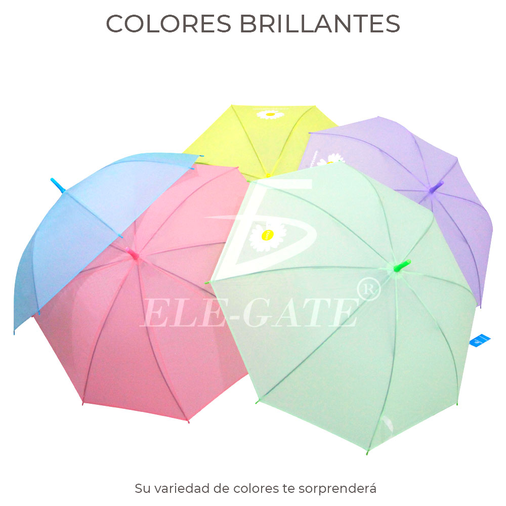 Paraguas Transparente De Colores Fashion Sombrilla