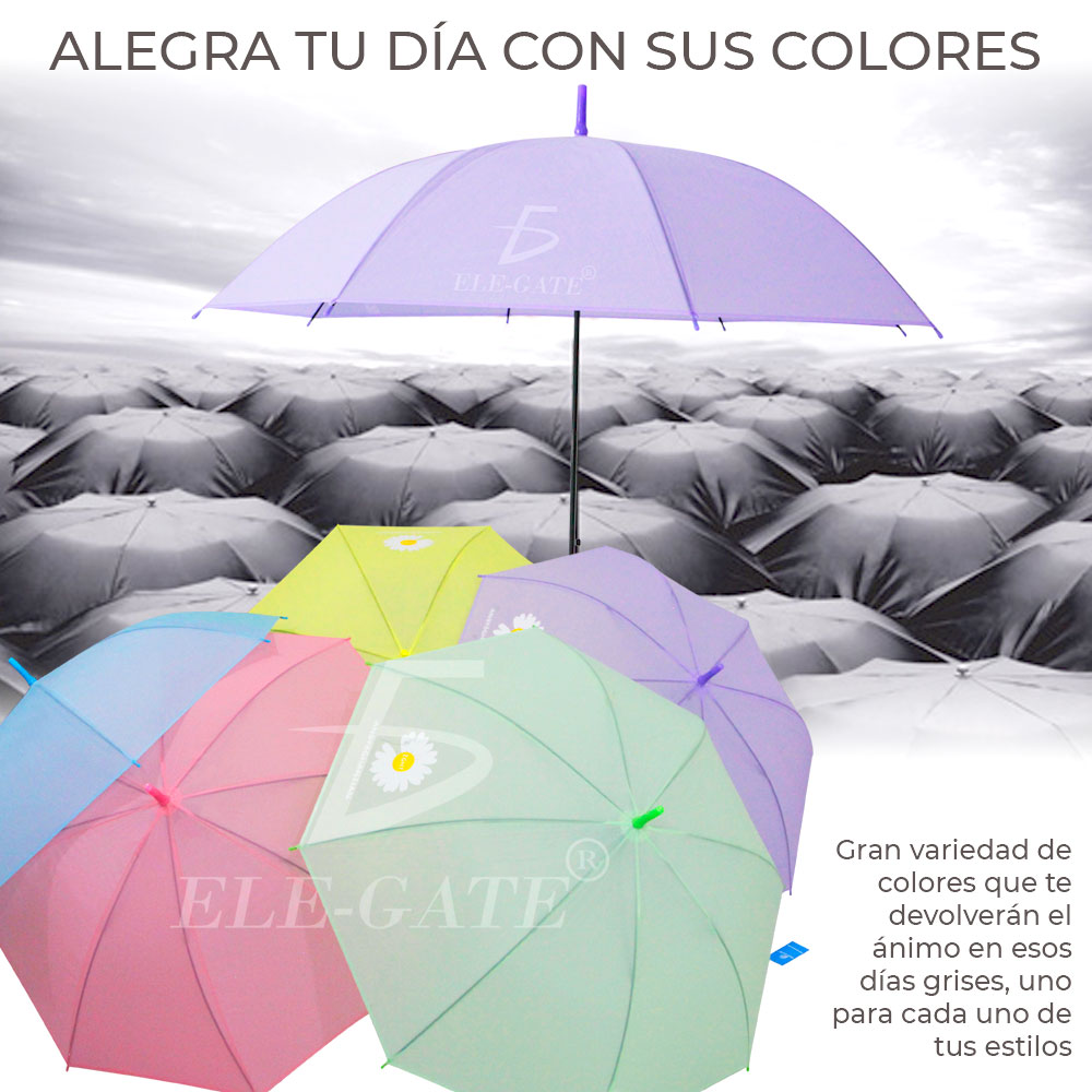 Paraguas Transparente De Colores Fashion Sombrilla