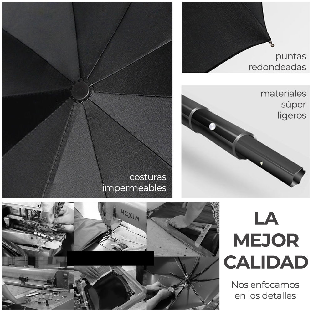 Paraguas Sombrilla Automático Compacto Lluvia Moda