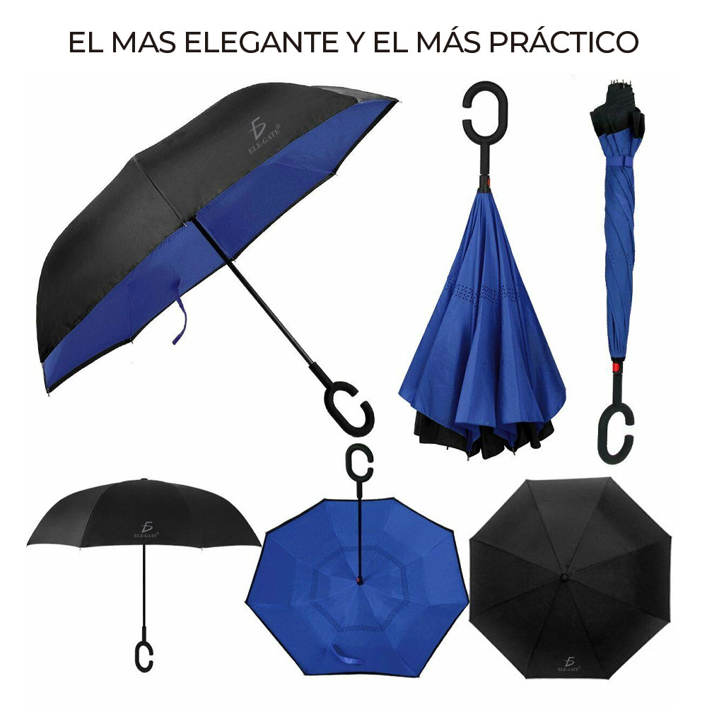 Paraguas Invertido Doble Refuerzo Resistente Ligero