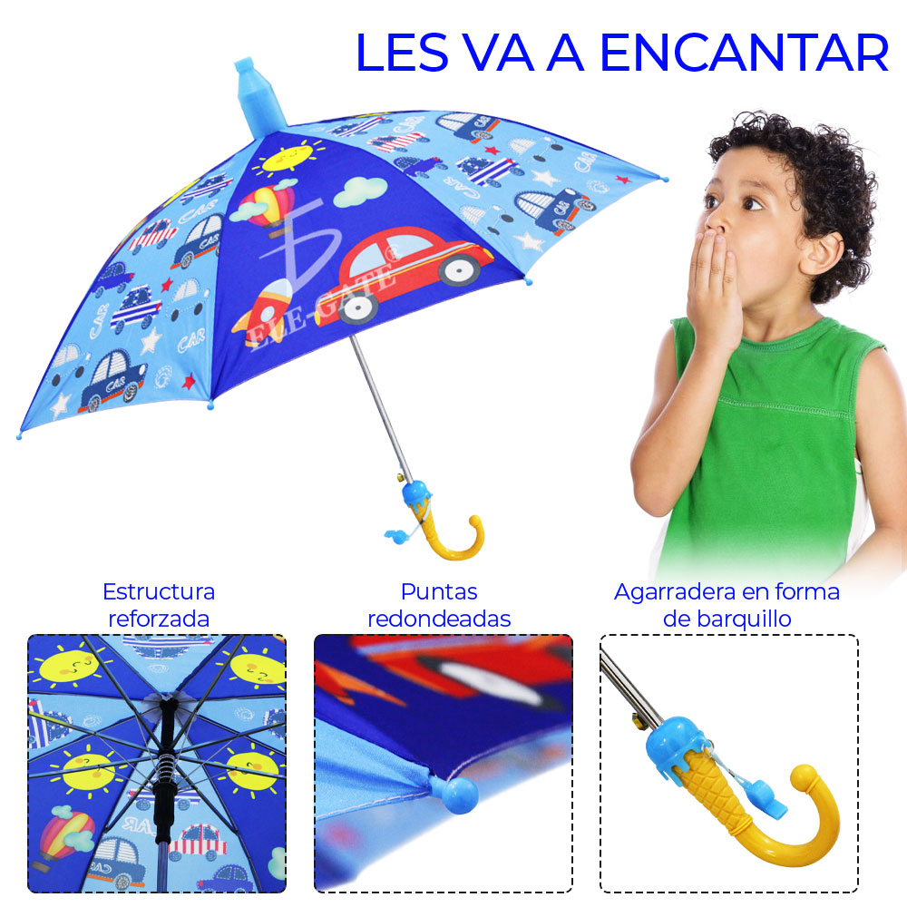 Sombrilla Para Niño Con Silbato Economica Diseño