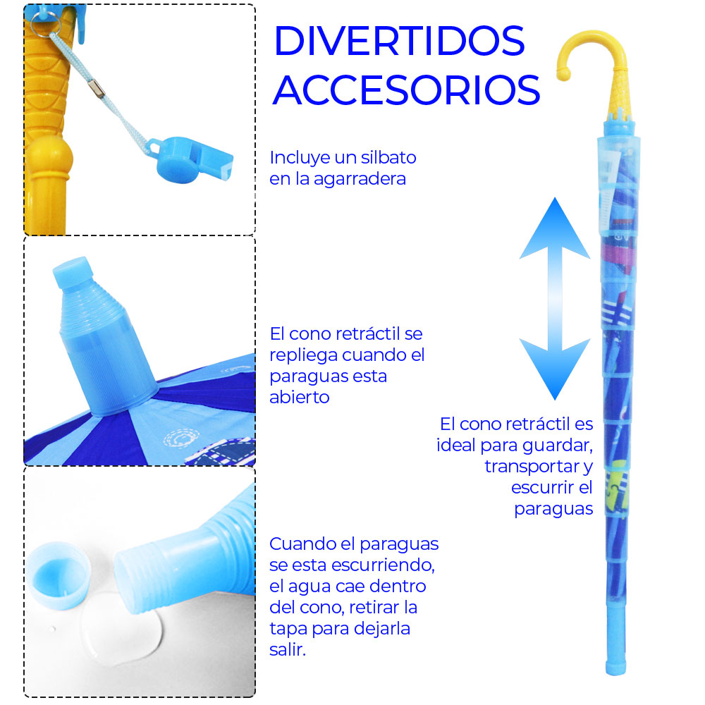 Sombrilla Para Niño Con Silbato Economica Diseño