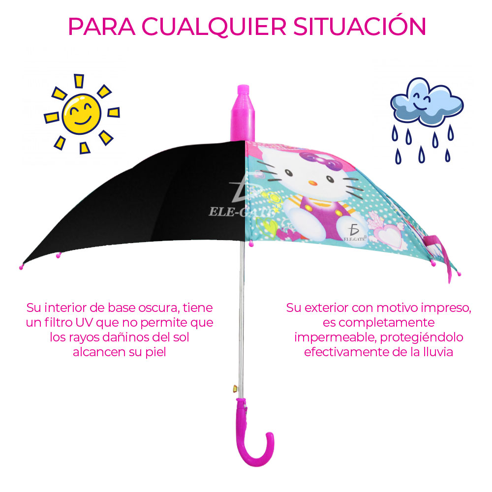 Sombrilla Para Niña Con Hello Gato Economica Diseño