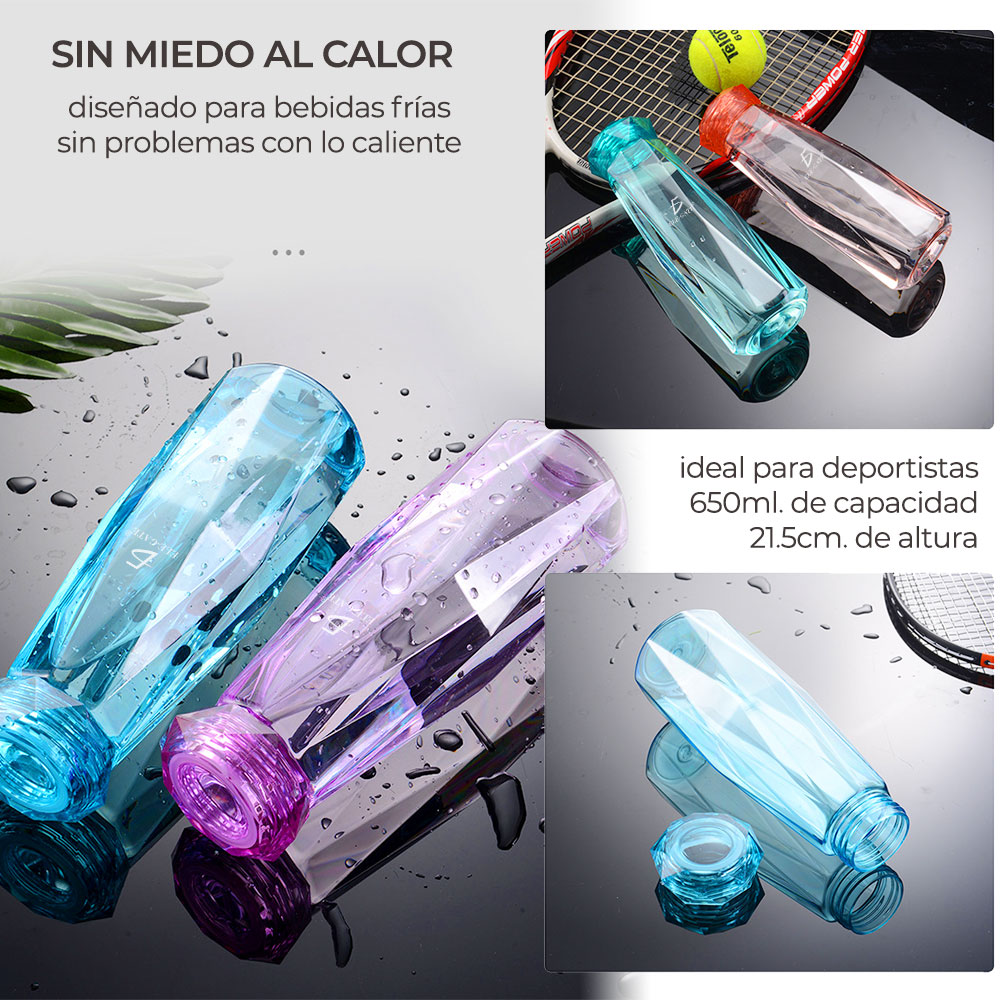 Vaso Tipo Cristal De 650 ML sobre una raqueta