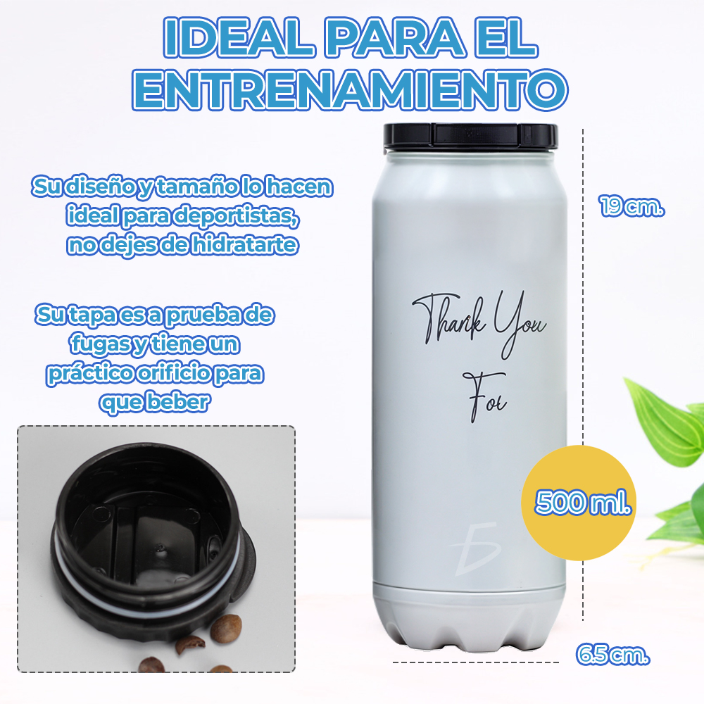 Vaso Térmico Para Deportes 500 ml Acero Inoxidable Resistente Portátil - Image 7