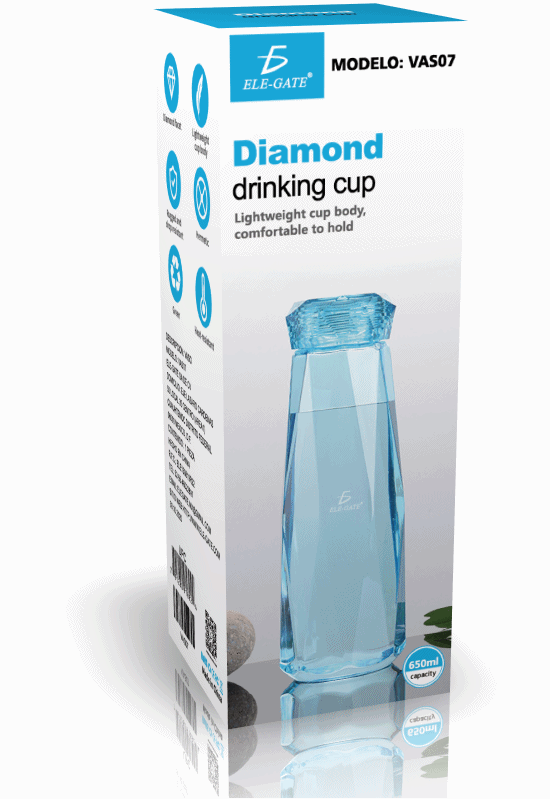 Vaso Tipo Cristal De 650 ML Resistente A Prueba de Fugas