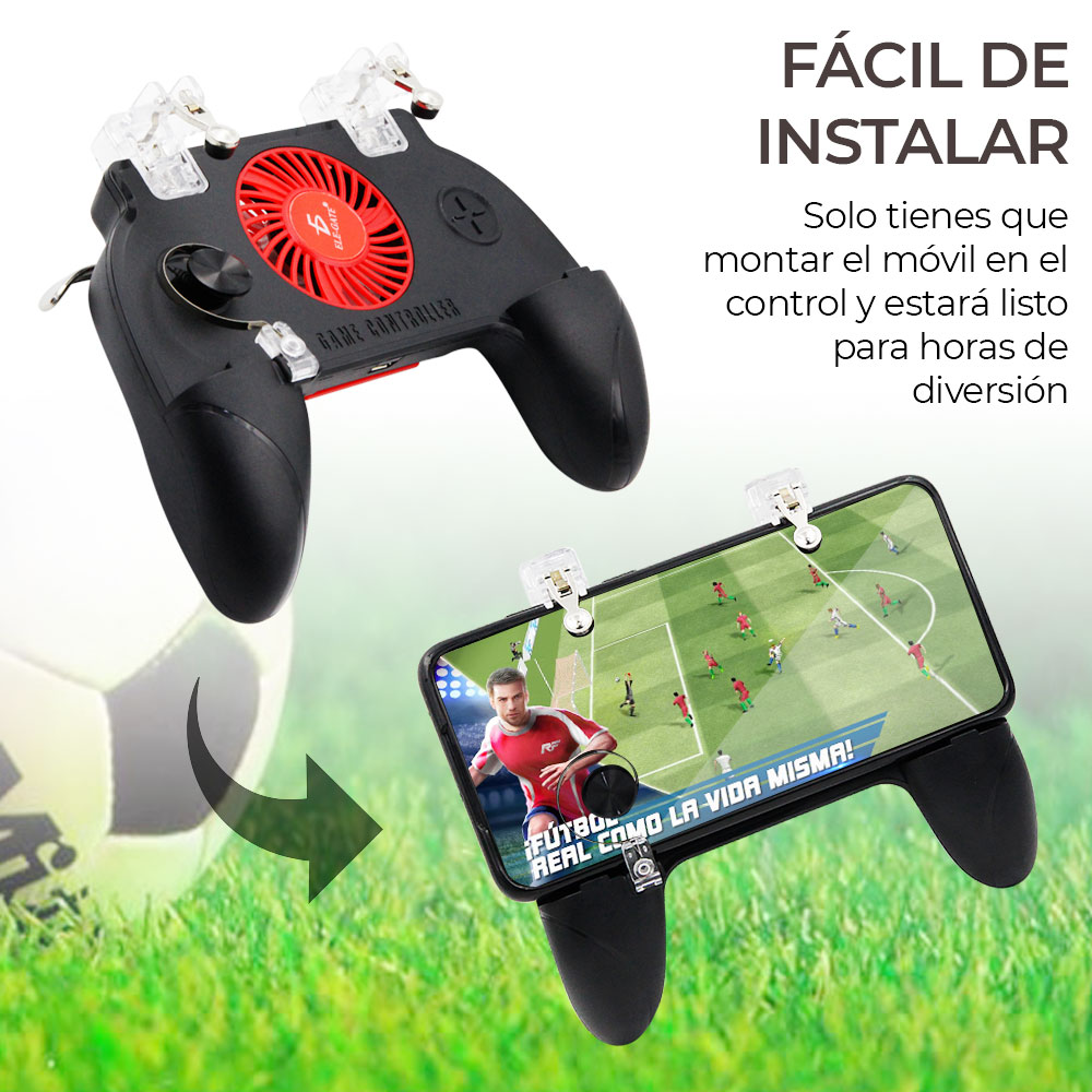 Gamepad Control Soporte Cargador Celular Ventilador Juego