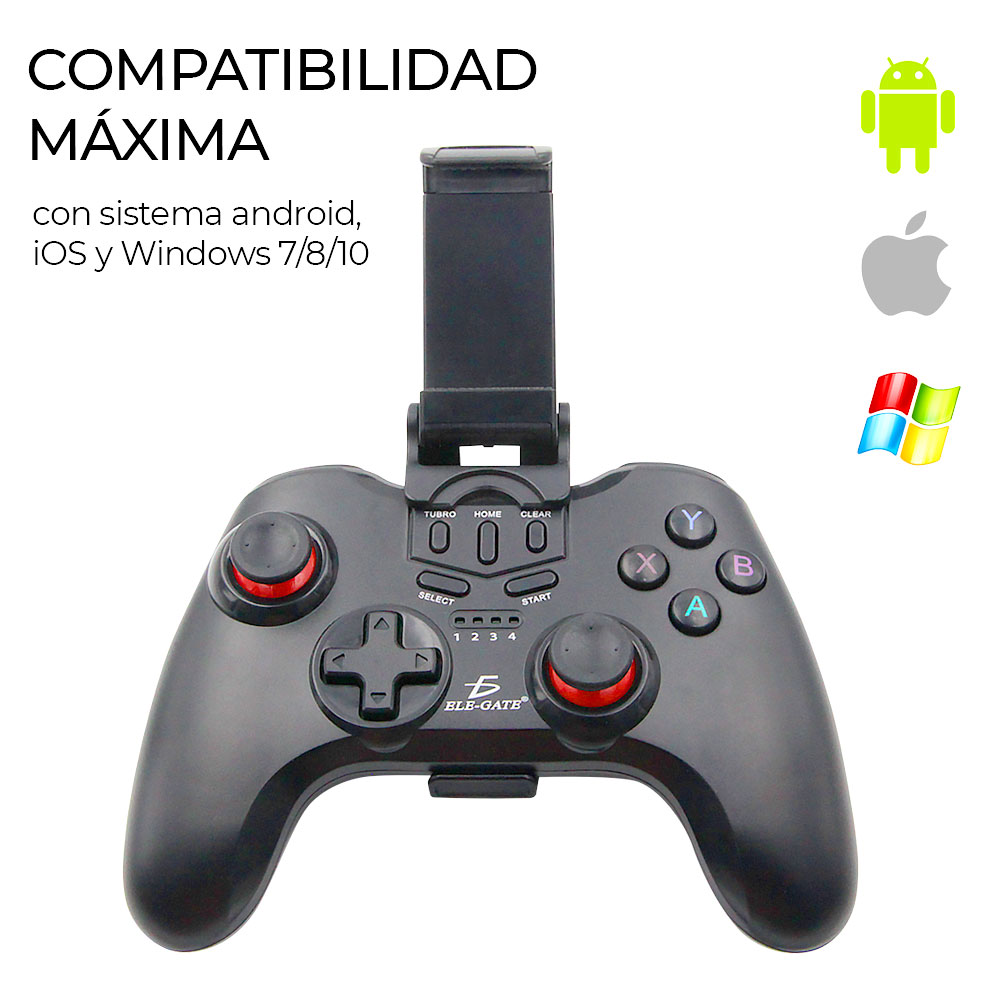Control Gamepad Videojuego Bluetooth Android Con Soporte