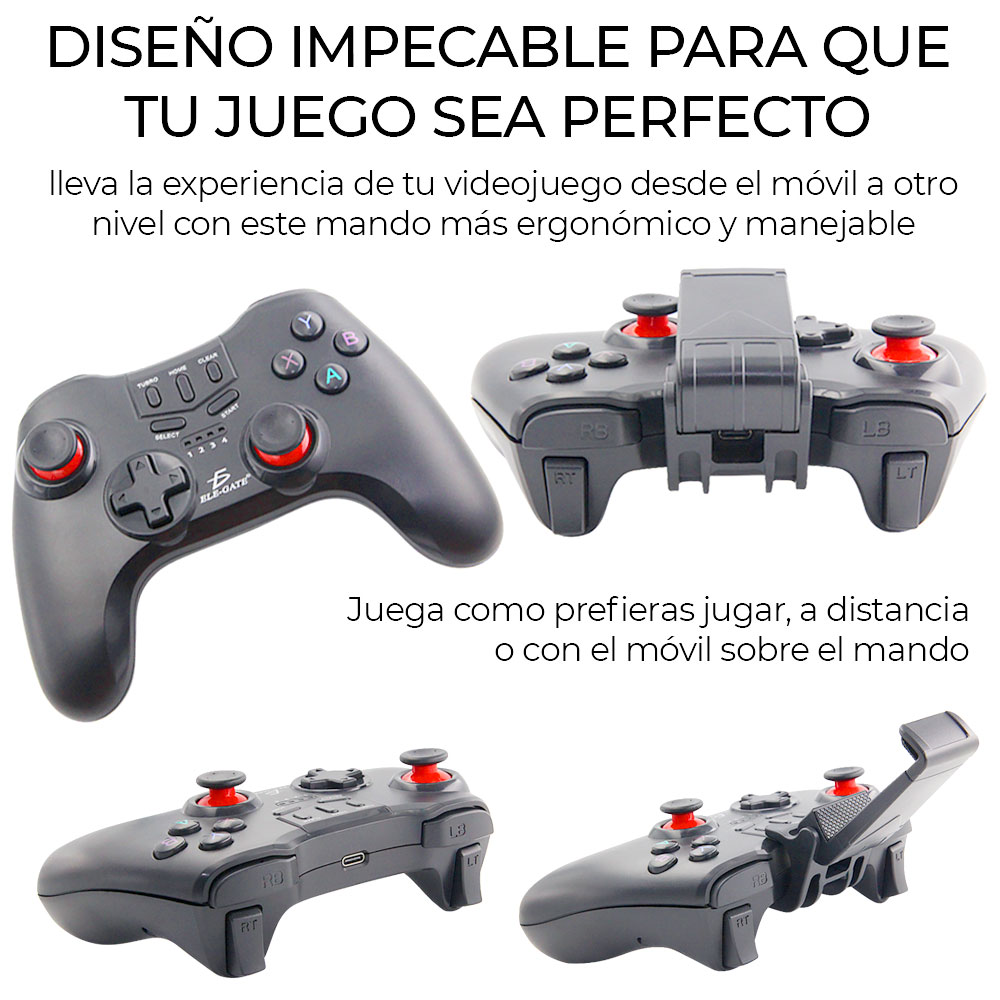 Control Gamepad Videojuego Bluetooth Android Con Soporte