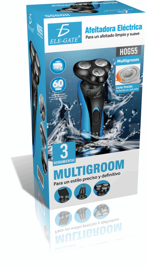 Maquinilla De Afeitar Barba Eléctrica 3 En 1 Recargable