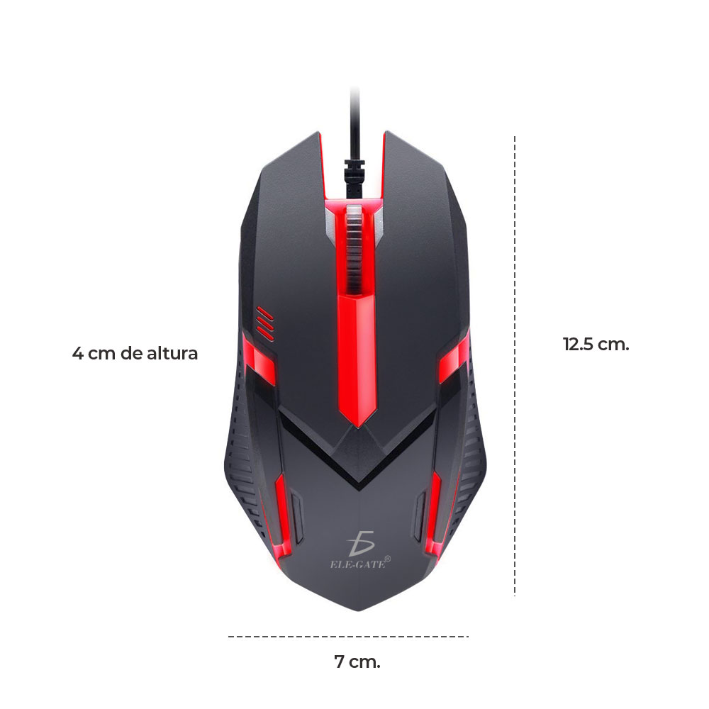 Mouse Gaming LED Alámbrico Usb Respiración Luz Ratón