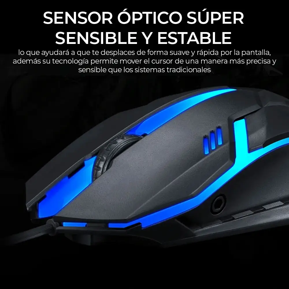 Mouse Gaming LED Alámbrico Usb Respiración Luz Ratón