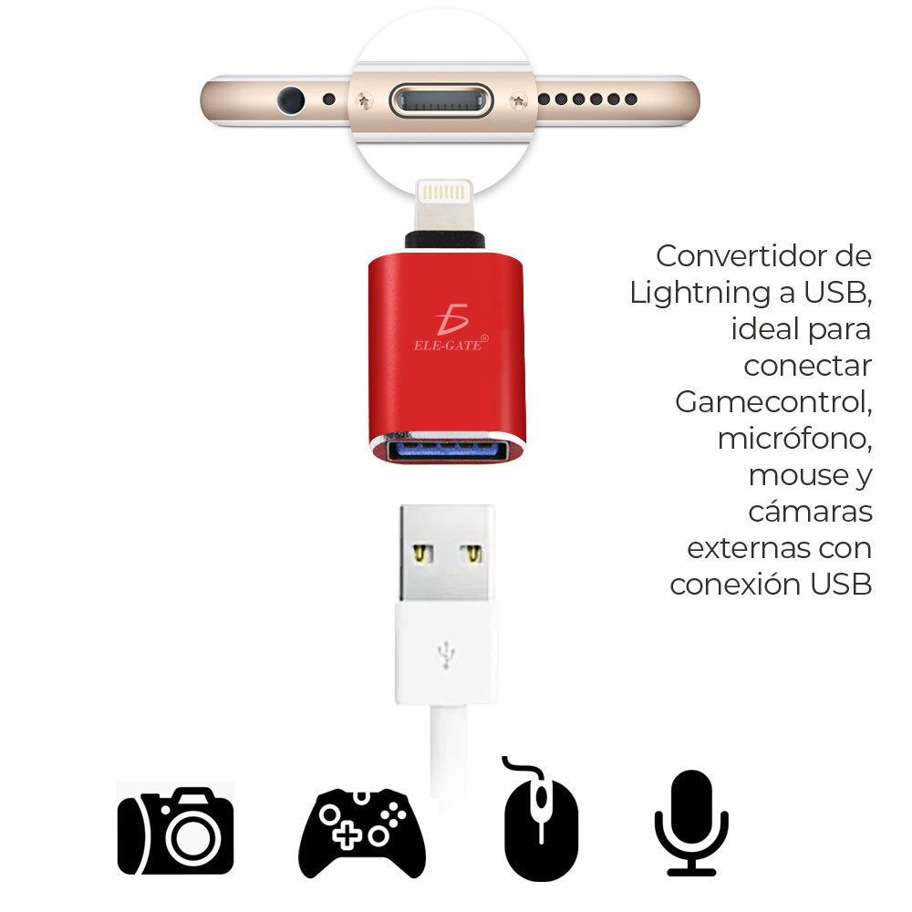Adaptador De Otg Usb 3.0 Para iPhone iPad Lightning To Usb