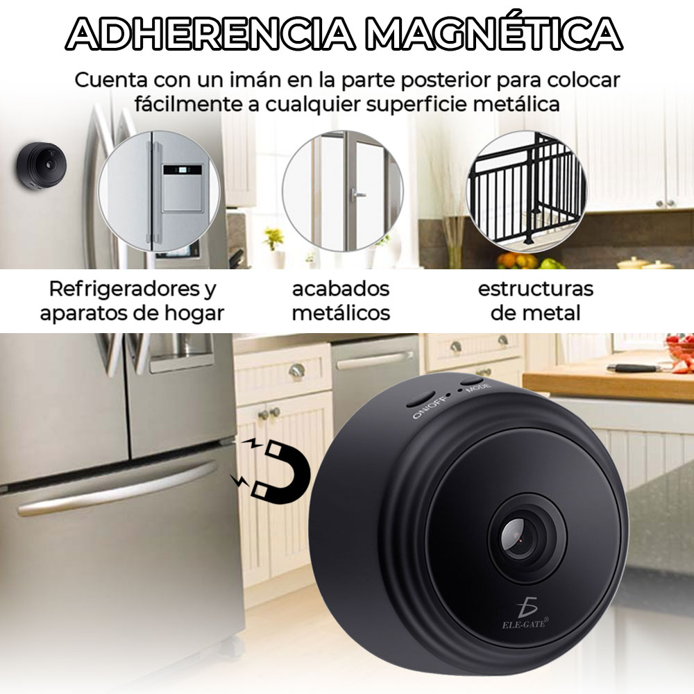 Mini Portátil Wifi Cámara Metal Funda Con Visión Nocturna