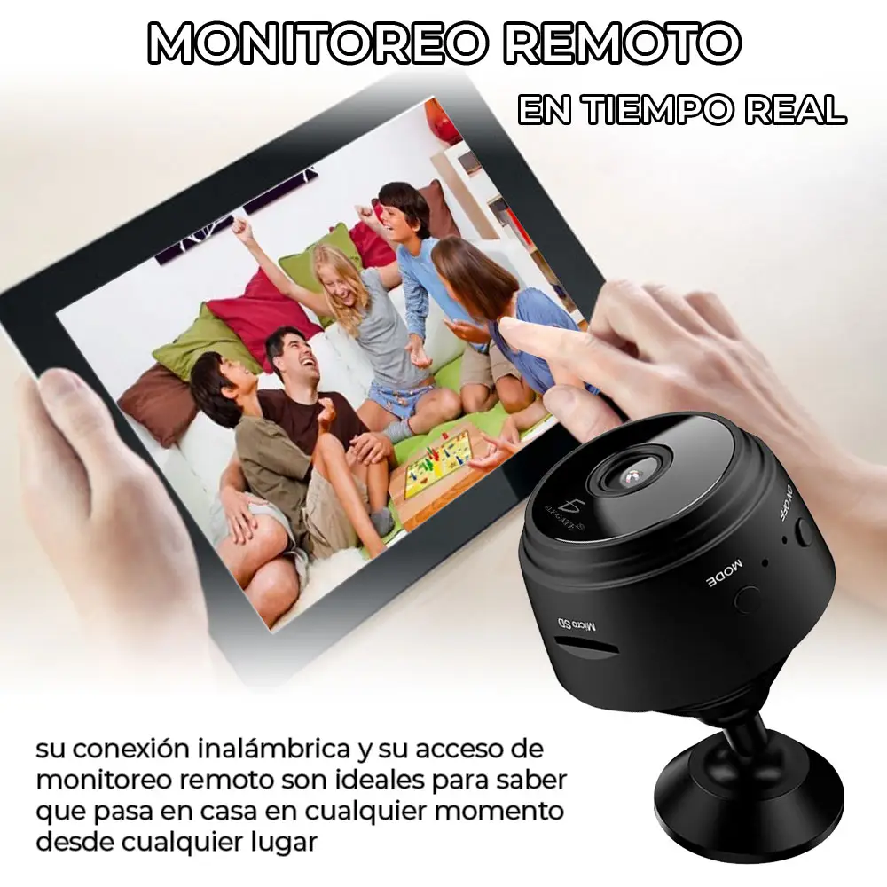 Mini Portátil Wifi Cámara Metal Funda Con Visión Nocturna
