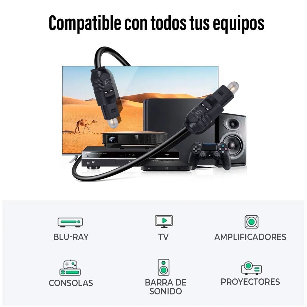 Cable Toslink De Fibra Optica 5 M Audio Alta Calidad b - Image 3