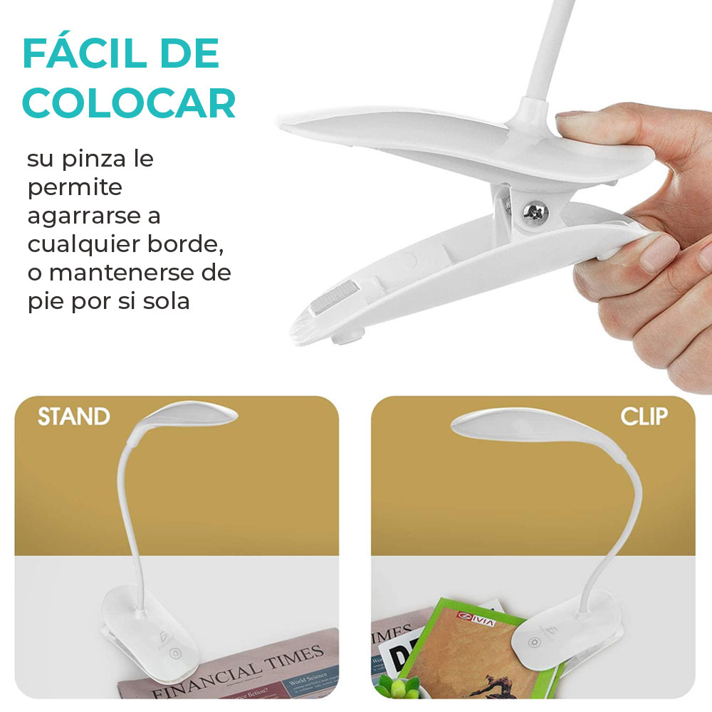 Lámpara Led Ajustable Para Lectura O Escritorio