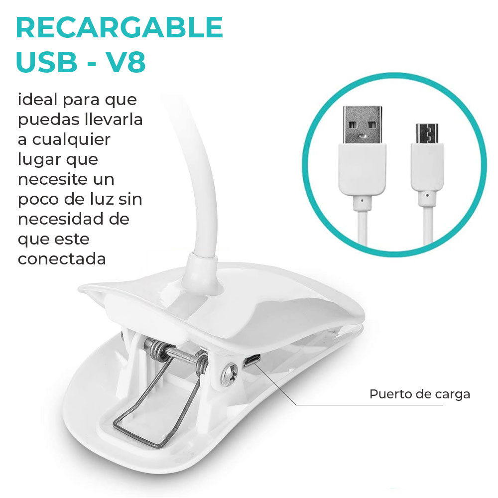 Lámpara Led Ajustable Para Lectura O Escritorio